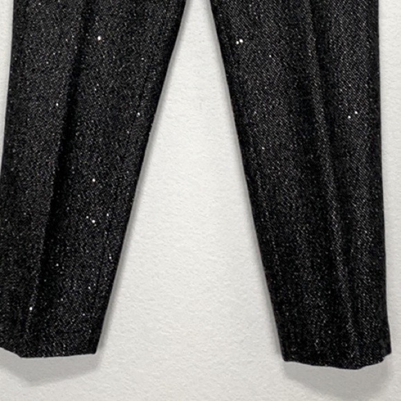 Talbots Wool Blend Black & Gray Tweed Sequin Trousers Size 6P - Picture 3 of 8